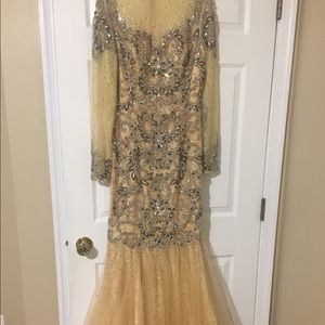 Long sleeve Couture Evening Gown